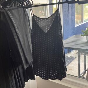 Chic Black Patterned Sleeveless Top 0010
